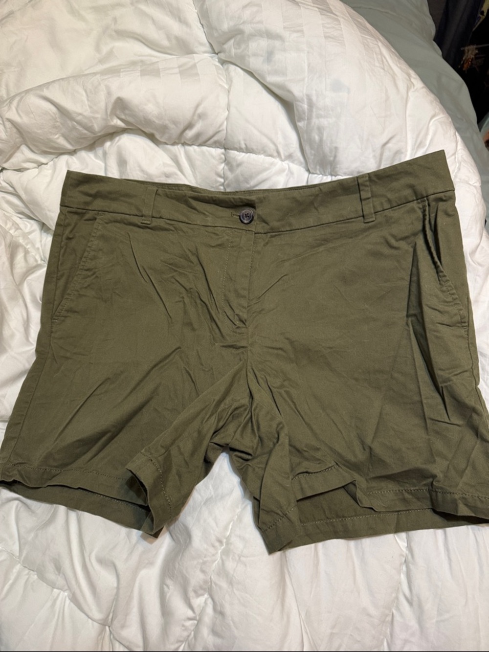 LOFT Olive Utility Stretch Shorts